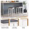 Costway 2 PCS 24"/29" Counter/Bar Height Bar Stools Backless Bar Stools with Faux Leather Cover White&Gray